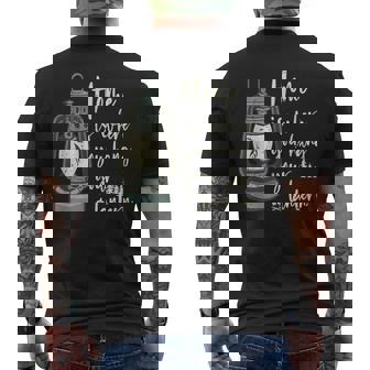 キャンプランタン 面白いキャンプ アウトドア用 ビンテージ メンズTシャツ バックプリント - Kawaiitshirt