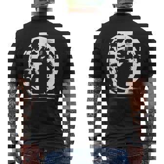 キュートで面白いチンチラが月に吠える メンズTシャツ バックプリント - Kawaiitshirt