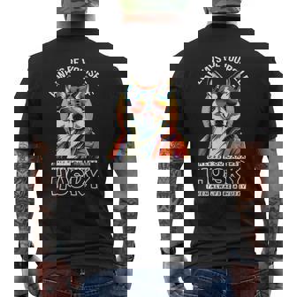 ギャングスタ ハスキー 犬 飼い主 犬 ラブ ハスキー かわいい シベリアンハスキー メンズTシャツ バックプリント - Kawaiitshirt