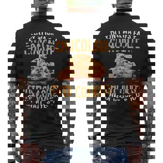 クッキーデザイン 面白いチョコレートチップクッキー メンズTシャツ バックプリント - Kawaiitshirt