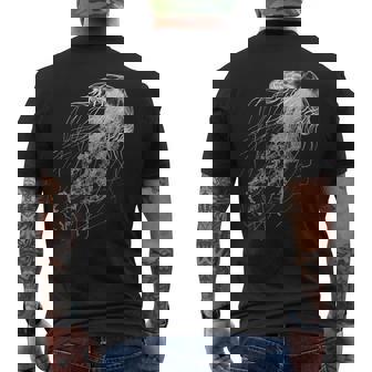 クラゲ 動物 モチーフ イラスト クラゲ メンズTシャツ バックプリント - Kawaiitshirt