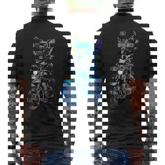 クリスマスにバイクを運転するかわいいチワワ。 メンズTシャツ バックプリント - Kawaiitshirt