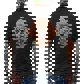 クリーム トイプードル 犬 いぬ 顔 メンズTシャツ バックプリント - Kawaiitshirt