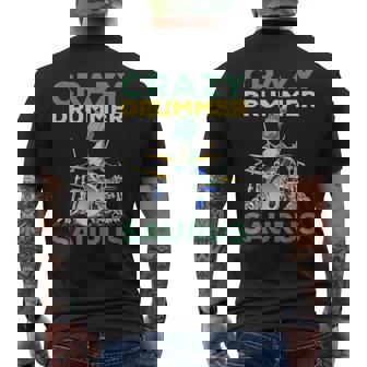 クレイジードラマー ザウルス ドラムプレーヤー ドラム 音楽プレーヤー 恐竜 メンズTシャツ バックプリント - Kawaiitshirt