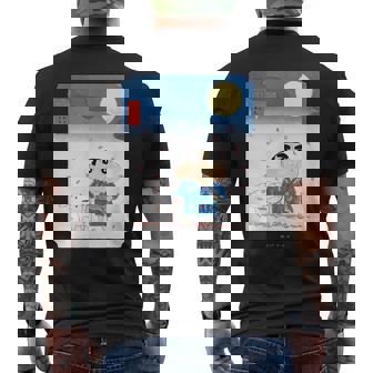 クレヨンしんちゃん 夜桜としんちゃん メンズTシャツ バックプリント - Kawaiitshirt