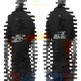 クロウタドリ 鳥 動物 図 バードウォッチング 贈り物 鳥類学者 生物学者 自然科学 メンズTシャツ バックプリント - Kawaiitshirt