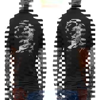 クロコダイル お父さん 母 恋人 モノクロ クロコダイル メンズTシャツ バックプリント - Kawaiitshirt