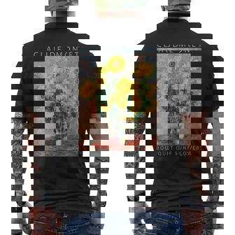 クロード モネ 面白いtシャツ 花 名作 アート ひまわりのブーケ 絵画 メンズ レディース 面白い 服 メンズTシャツ バックプリント - Kawaiitshirt