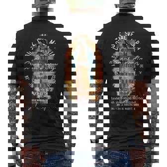 グアダルーペの聖母 カトリック アヴェ マリア スパニッシュヘイルマリア メンズTシャツ バックプリント - Kawaiitshirt