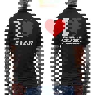 グアム I Heart Guam I Love Guam メンズTシャツ バックプリント - Kawaiitshirt