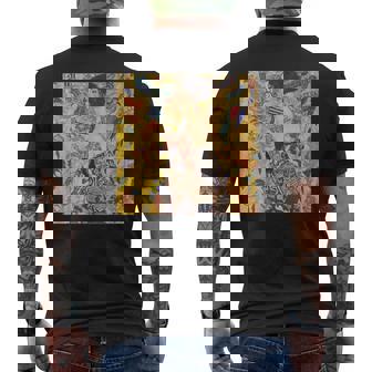 グスタフ・クリムト作「Lady With Fan」 メンズTシャツ バックプリント - Kawaiitshirt