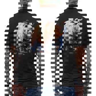 グリズリーベア×ヒグマ メンズTシャツ バックプリント - Kawaiitshirt