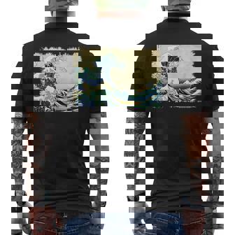 グレートウェーブ 葛飾北斎 名物 ヴィンテージアート おしゃれ メンズTシャツ バックプリント - Kawaiitshirt