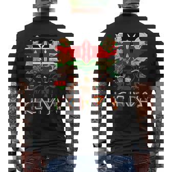 ケニア国旗の衣装のアイデア ケニアフード&ケニア国旗 メンズTシャツ バックプリント - Kawaiitshirt