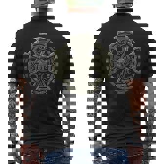 ケルト十字架 中世のシンボル ケルトバイキング メンズTシャツ バックプリント - Kawaiitshirt