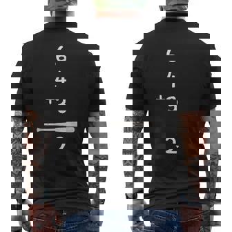 ゲッツー・併殺 ネタ 野球 ベースボール 草野球 野球部 野球好き 野球観戦 おもしろ 野球選手 エボリューション メンズTシャツ バックプリント - Kawaiitshirt