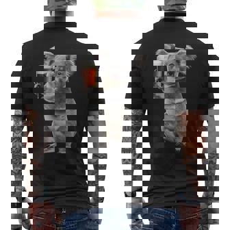 コアラ ビールを飲む リアル メンズTシャツ バックプリント - Kawaiitshirt