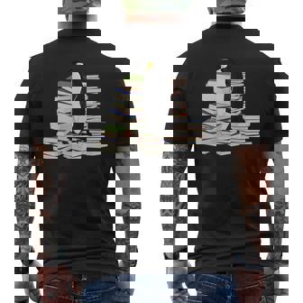 コウテイペンギン 鳥 本 読む 動物 図 バードウォッチング 贈り物 鳥類学者 生物学者 自然科学 メンズTシャツ バックプリント - Kawaiitshirt