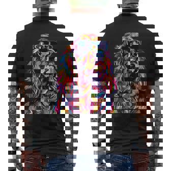 コッカースパニエルラバーズ ポップアート 面白い イングリッシュコッカースパニエル メンズTシャツ バックプリント - Kawaiitshirt