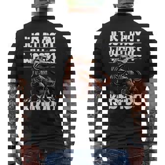 コモドドラゴンを愛するただの少年 男の子 キッズ メンズTシャツ バックプリント - Kawaiitshirt