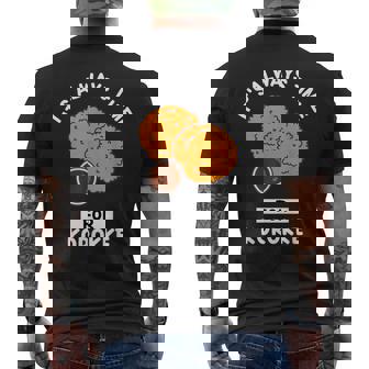 コロッケ 食好き、いつもコロッケを食べる時間だ メンズTシャツ バックプリント - Kawaiitshirt