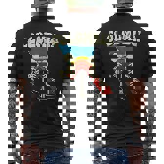 コロンビア ビンテージ コロンビアン カントリー レインボー レトロ 70年代地図 メンズTシャツ バックプリント - Kawaiitshirt