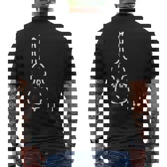 コントラバス 音符 音楽 楽器 メンズTシャツ バックプリント - Kawaiitshirt