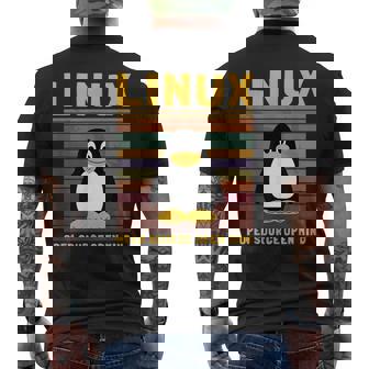メンズ コンピューター オタク Linux ルートペンギン タックス 言葉 ギフト メンズTシャツ バックプリント - Kawaiitshirt