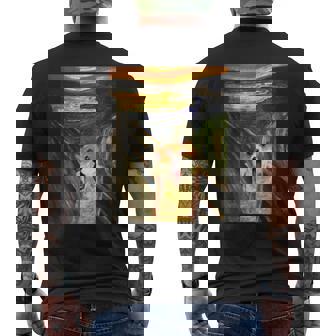 コーギー 面白いtシャツ 犬 ムンクの叫び かわいい メンズ 子供 おもしろ 服 ネタ わんこ メンズTシャツ バックプリント - Kawaiitshirt