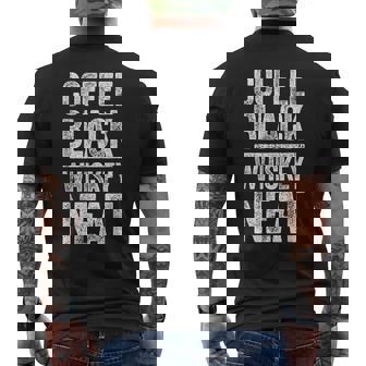 コーヒー ブラック ウイスキー きちんとしたシャツ 面白い バーボン ウイスキー スコッチ メンズTシャツ バックプリント - Kawaiitshirt