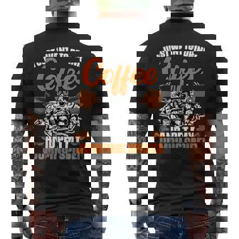 コーヒーを飲んで、面白いハエトリグモを撫でたいだけ メンズTシャツ バックプリント - Kawaiitshirt