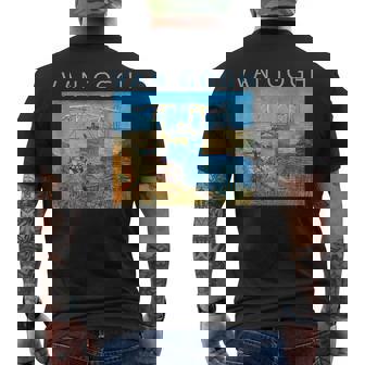 ゴッホ 面白いtシャツ アート アルルの跳ね橋 印象派 絵画 メンズ レディース 面白い 服 美術 油彩画 メンズTシャツ バックプリント - Kawaiitshirt