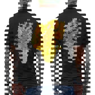 ゴッホのひまわりの現代美術の絵画 メンズTシャツ バックプリント - Kawaiitshirt