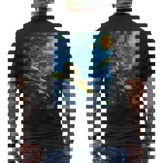 ゴッホの星空の夜のカタツムリスローモーバー動物愛好家 メンズTシャツ バックプリント - Kawaiitshirt