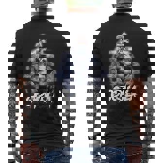 ゴリラ×シルバーバックゴリラ霊長類 メンズTシャツ バックプリント - Kawaiitshirt