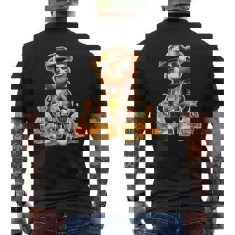 ゴールデンテディベア ボスマネーバッグ ゴールデンコイン&チェーン メンズTシャツ バックプリント - Kawaiitshirt