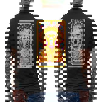 ゴールデンレトリバー 面白いtシャツ 犬 タロット カード メンズ 子供 おもしろ 服 グッズ ネタ わんこ メンズTシャツ バックプリント - Kawaiitshirt