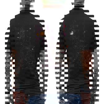 サイバネティックな強化を施したビクトリア朝のゴシック サイバーパンク猫 メンズTシャツ バックプリント - Kawaiitshirt