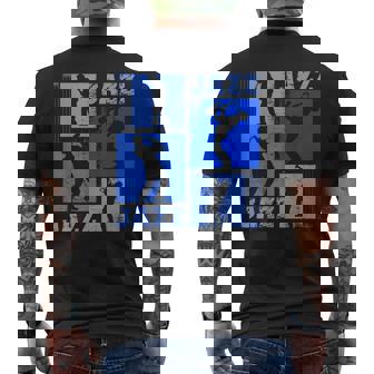 サクソフォーン奏者ジャズミュージシャンブルーミュージック メンズTシャツ バックプリント - Kawaiitshirt