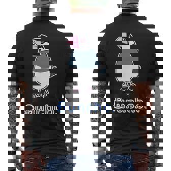 サクラブンチョウ さん『セルフィー』桜文鳥【どうぶつフレンズ】動物 イラスト メンズTシャツ バックプリント - Kawaiitshirt