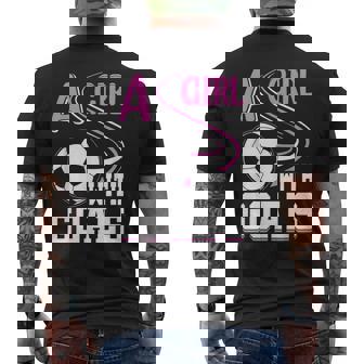 サッカーでゴールを決めた少女 メンズTシャツ バックプリント - Kawaiitshirt