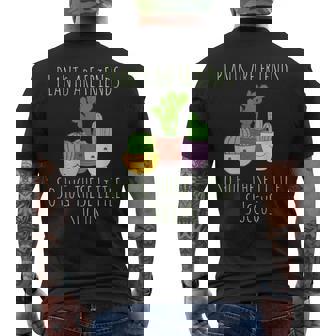 サボテン植物 面白いことわざデザイン サボテン ギフトアイデア メンズTシャツ バックプリント - Kawaiitshirt