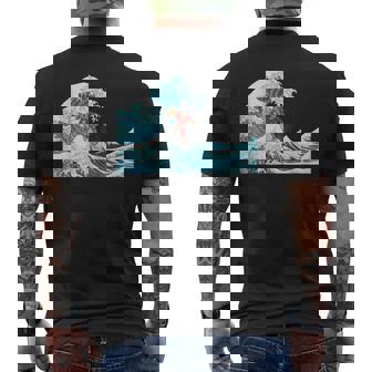 サムライサーフィン神奈川大波-クールサーファー メンズTシャツ バックプリント - Kawaiitshirt