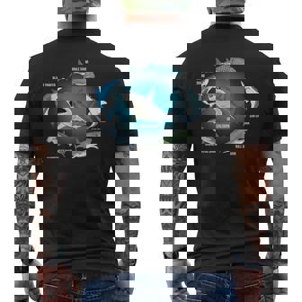 サメ6種 サメタイプ サメ 海の生き物 メガロドン サメ メンズTシャツ バックプリント - Kawaiitshirt