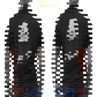 サモエド犬愛好家のためのポケットの中の面白いサモエド メンズTシャツ バックプリント - Kawaiitshirt