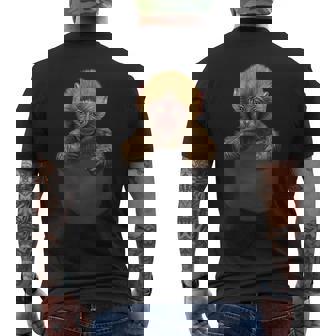 サル 猿 ニホンザル ポケット メンズTシャツ バックプリント - Kawaiitshirt