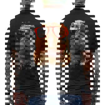 サングラスをかけたカピバラ Be Capy カピバラ げっ歯類 Capybara メンズTシャツ バックプリント - Kawaiitshirt