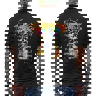 サングラスをかけたジャック・ラッセル・テリア ジャック・ラッセル愛好家 メンズTシャツ バックプリント - Kawaiitshirt