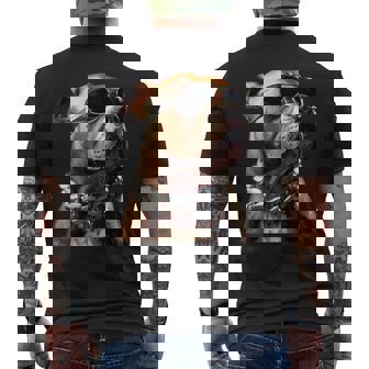 サングラスをかけたピットブル アメリカン・ピット・ブル・テリア メンズTシャツ バックプリント - Kawaiitshirt