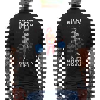 サンタ クリスマス 面白いtシャツ ウエイトリフティング 筋トレ メンズ おもしろ 面白い 服 おもしろグッズ ネタ メンズTシャツ バックプリント - Kawaiitshirt